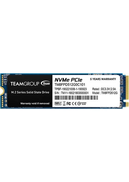 MP33 Pro 512GB 2400/2100MB/s NVMe PCIe Gen3x4 M.2 SSD Disk (TM8FPD512G0C101)