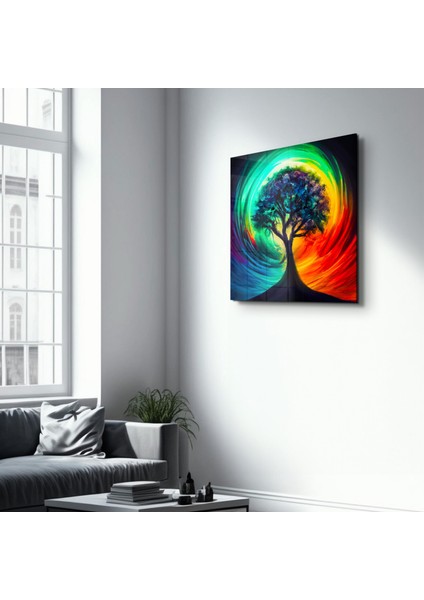 Tree of Life Oil Paint | Cam Duvar Tablosu