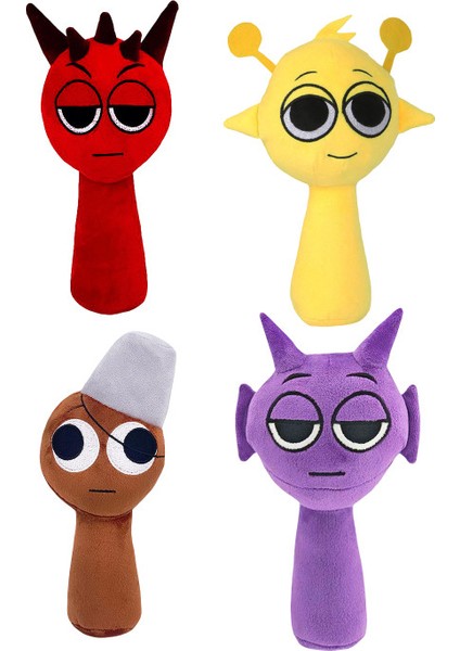 4 Parça Set 25CM Sprunki Ritim Kutusu Oyuncak Peluş (Yurt Dışından)