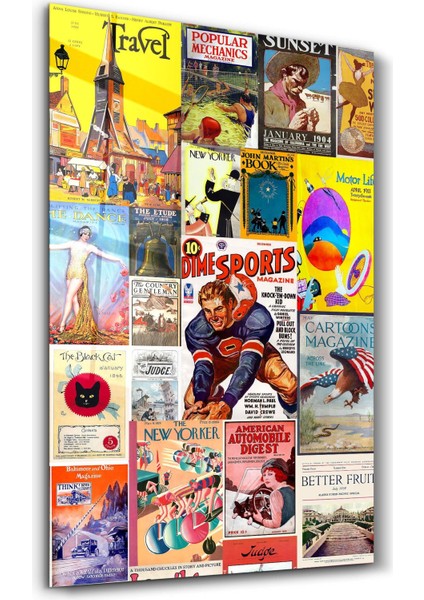 Retro Magazine Covers-1 - Cam Duvar Tablosu