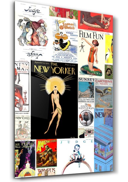Retro Magazine Covers-9 - Cam Duvar Tablosu