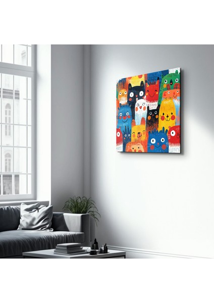 Funny Cats | Cam Duvar Tablosu
