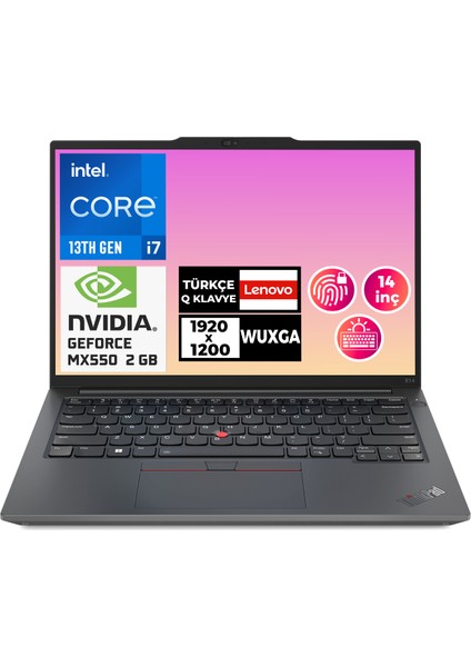 Thinkpad E14 G5 I7-1355U 40GB 1tb SSD 2 GB MX550 14" Wuxga W11P Laptop 21JK0095TX 015