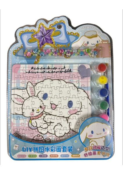 Sanrio Cinnamoroll Puzzle Sticker Boyama Boya Seti