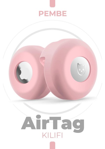 Airtag Uyumlu Köpek ve Kedi Tasma Kılıfı Tam Koruma Klasik Yumuşak Soft Silikon Airtag Kılıfı