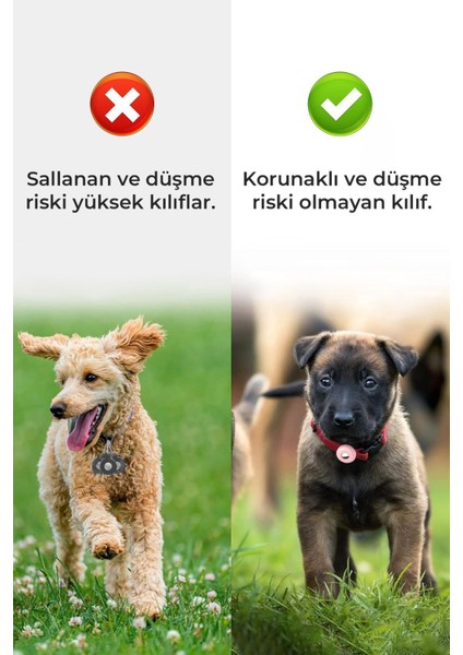 Airtag Uyumlu Köpek ve Kedi Tasma Kılıfı Tam Koruma Klasik Yumuşak Soft Silikon Airtag Kılıfı fırsatları
