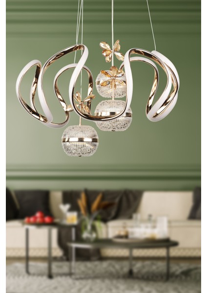 Fendi 50.lik Ledli Avize Gold Kaplama