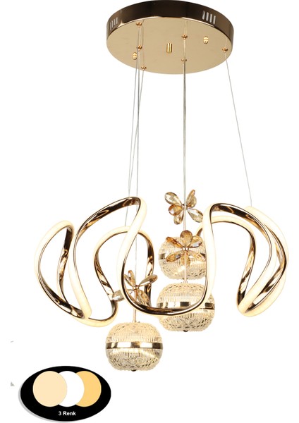 Fendi 50.lik Ledli Avize Gold Kaplama fiyatları