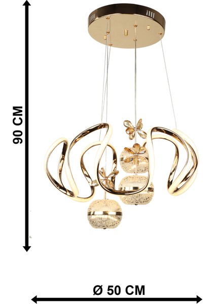 Fendi 50.lik Ledli Avize Gold Kaplama indirimleri