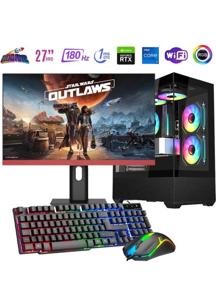 I7 12700F 32GB Ddr4 1tb M2 8gb RTX4060 27" 180Hz Mon. Oyun Bilgisayarı