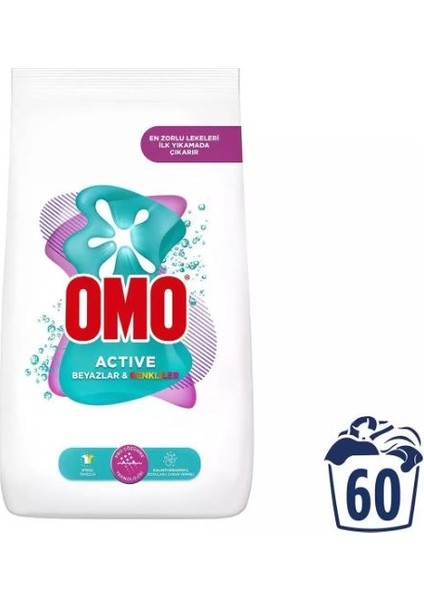 Doğal Omo Active Beyazlar & Renkliler Toz Deterjanı 9 kg