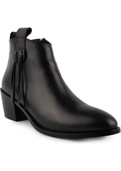 Sade Düz Rahat Modern Vesten Bot Siyah Deri 4750 modelleri