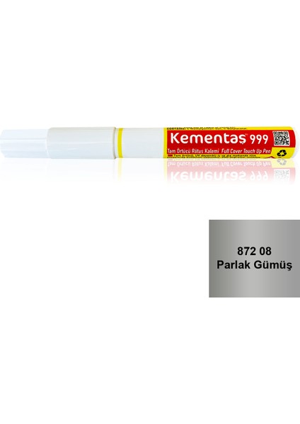 Tam Örtücü Rötuş Kalemleri 872 08 parlak Gümüş Tam Örtücü Rötuş Kalemi