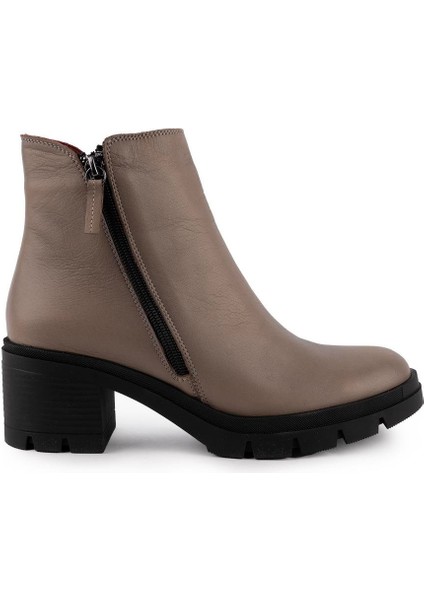 Sade Şık Deri Modern Yuvarlak Burum Bot Vizon 741 fırsatları