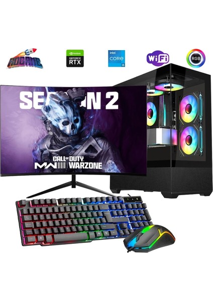 I5 14400F 16GB Ddr4 512GB M2 12GB RTX4070 24" 100Hz Mon. Oyun Bilgisayarı