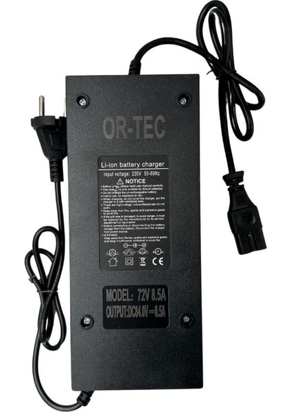 Ortec 72V 8.5A Li-Ion ve Lifepo4 Akıllı Akü Şarj Cihazı