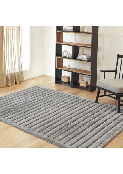 Süpersoft Liona Grey 160x230 cm Salon Mutfak Halısı Yolluk Kilim