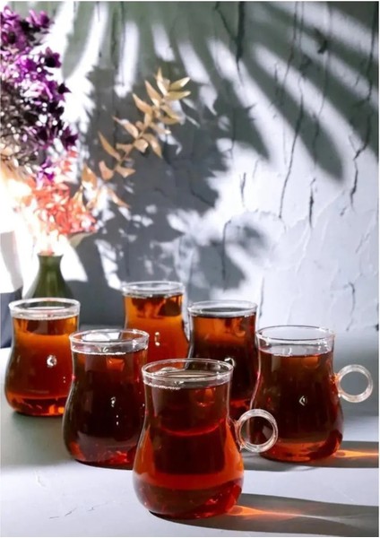 Lime Kulplu Borosilikat 6'Lı Çay Bardağı 180ml modelleri