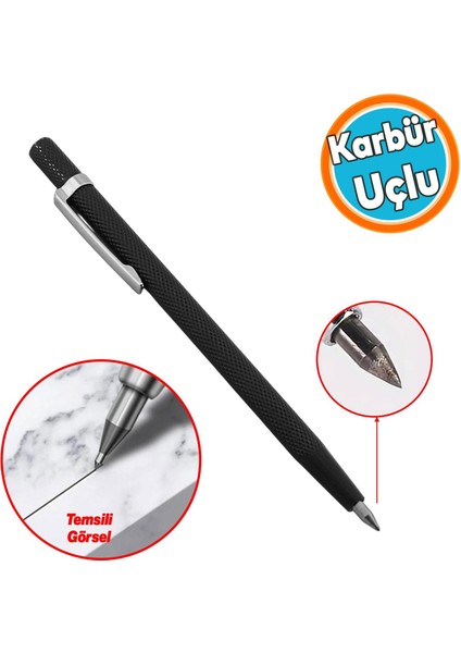 Metal Karbür Uçlu Çelik Alüminyum Ahşap Çizici Işaretleyici Kalem Seramik Cam Kırıcı Kesici 1 Adet