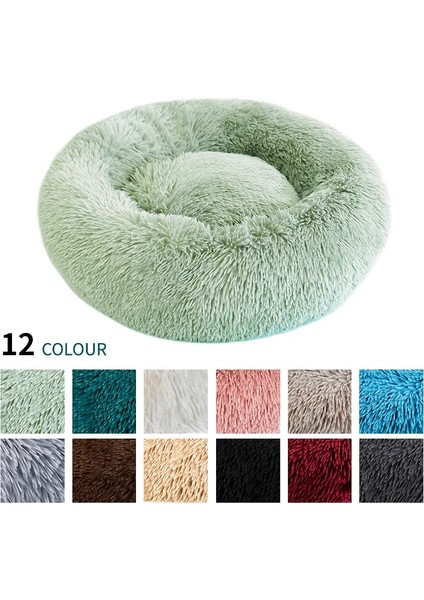Saf Beyaz Tarzı 50CM 4kg Uyku Köpek Yatağı Kabarık Yumuşak Peluş Donut Sarılma Yuvarlak Köpek Kulübesi Ultra Yumuşak Yıkanabilir Köpek Kedi Yastık Kış Sıcak Kanepe Sıcak Satış (Yurt Dışından) fiyatları