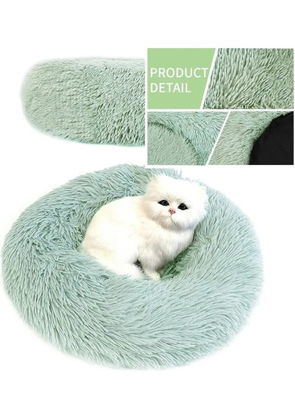 Saf Beyaz Tarzı 50CM 4kg Uyku Köpek Yatağı Kabarık Yumuşak Peluş Donut Sarılma Yuvarlak Köpek Kulübesi Ultra Yumuşak Yıkanabilir Köpek Kedi Yastık Kış Sıcak Kanepe Sıcak Satış (Yurt Dışından) indirimleri