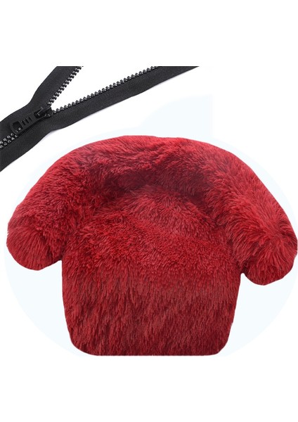 Kırmızı Şarap Tarzı W40CMXL60CMXOD60CM Fermuar Köpek Çıkarılabilir Kapak Köpek Yatağı Yıkanabilir Peluş Köpekler Kulübesi Kış Sıcak Uyuyan lar Yuva Minderi Köpek Beb (Yurt Dışından)