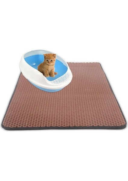 C Stili 45X60CM Kaymaz Pet Kedi Kumu Mat Çift Katmanlı Kedi Kumu Yakalama Evcil Hayvanlar Mat Pad Alt Su Geçirmez Pet Kum Kedi Mat Kolay Temizlenebilir (Yurt Dışından)