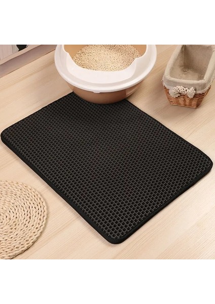 Siyah Stil S 30X30CM Pet Kedi Kumu Mat Çift Katmanlı Kumu Kedi Yatak Pedleri Evcil Hayvanlar Çöp Kutusu Mat Pet Ürün Yatağı Kediler Için Ev Temiz Mat (Yurt Dışından)