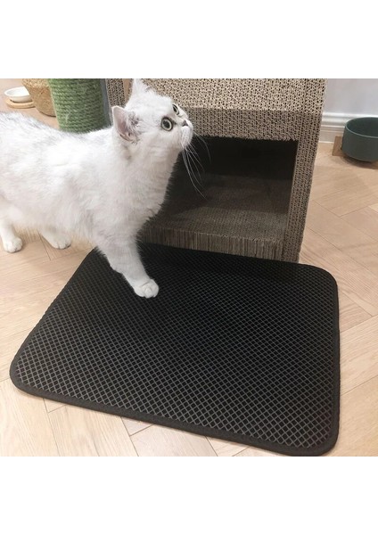 Siyah Stil S 30X30CM Pet Kedi Kumu Mat Çift Katmanlı Kumu Kedi Yatak Pedleri Evcil Hayvanlar Çöp Kutusu Mat Pet Ürün Yatağı Kediler Için Ev Temiz Mat (Yurt Dışından)