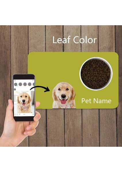 J Tarzı 45X30CM Kişiselleştirilmiş Köpek Mat Kedi Mat Içme Besleme Pet Placemat Portre Mat Özel Ad Kaymaz Köpek Servis Altlığı Su Geçirmez Yavru Hediye (Yurt Dışından)