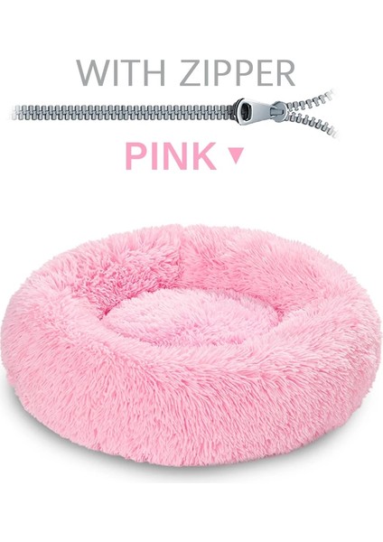 Pembe Tarzı XS-40CM Yuvarlak Peluş Pet Köpek Yatağı Süper Yumuşak Kulübesi Kabarık Kedi Evi Sıcak Sakinleştirici Yatak Yıkanabilir Pet Mat Taşınabilir Malzemeleri Köpek Yatakları Xxl (Yurt Dışından)