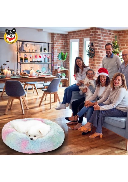 Pembe Tarzı XS-40CM Yuvarlak Peluş Pet Köpek Yatağı Süper Yumuşak Kulübesi Kabarık Kedi Evi Sıcak Sakinleştirici Yatak Yıkanabilir Pet Mat Taşınabilir Malzemeleri Köpek Yatakları Xxl (Yurt Dışından) modelleri