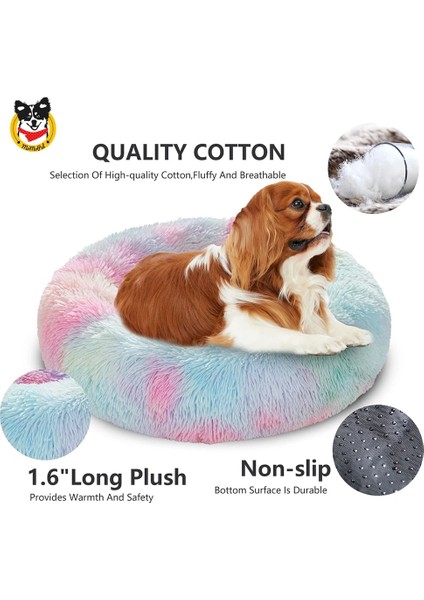 Pembe Tarzı XS-40CM Yuvarlak Peluş Pet Köpek Yatağı Süper Yumuşak Kulübesi Kabarık Kedi Evi Sıcak Sakinleştirici Yatak Yıkanabilir Pet Mat Taşınabilir Malzemeleri Köpek Yatakları Xxl (Yurt Dışından) fırsatları