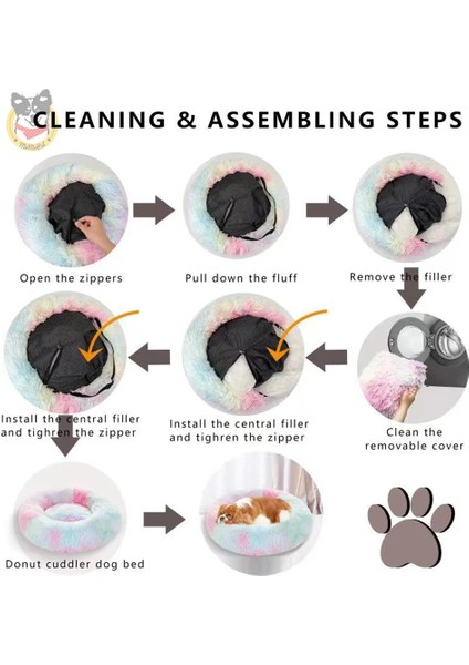 Pembe Tarzı XS-40CM Yuvarlak Peluş Pet Köpek Yatağı Süper Yumuşak Kulübesi Kabarık Kedi Evi Sıcak Sakinleştirici Yatak Yıkanabilir Pet Mat Taşınabilir Malzemeleri Köpek Yatakları Xxl (Yurt Dışından) indirimleri