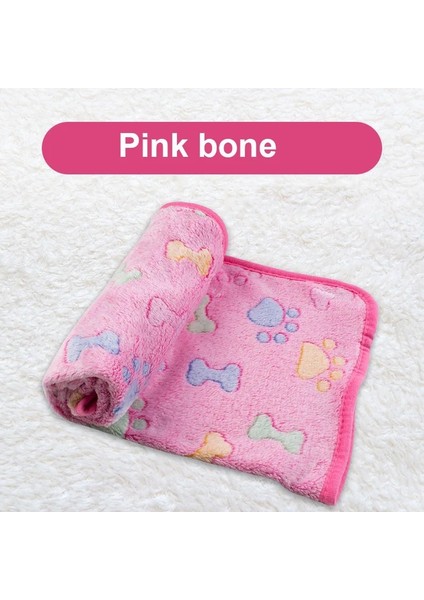 Pembe Kemik Stili Xs 20X20 Yumuşak Pet Battaniye Kış Köpek Kedi Yatak Mat Ayak Baskı Sıcak Yatak Küçük Orta Köpekler Kediler Mercan Polar Yavru Malzemeleri (Yurt Dışından)