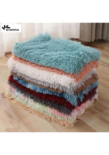 A-10 Stili 55 x 35 cm Vianna Kediler Köpekler Için Ev Yatak Uzun Peluş Kabarık Yumuşak Mat Sevimli Hafif Kare Pet Uyku Battaniyesi Ev Kedi Aksesuarı (Yurt Dışından)