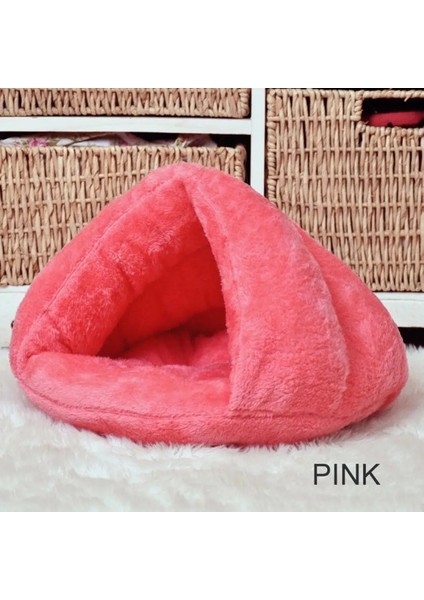 Pembe Tarzı 45X40X30CM Pet Köpek Kedi Üçgen Yatak Ev Sıcak Yumuşak Mat Yatak Mağara Sepeti Kulübesi Yıkanabilir Yuva (Yurt Dışından)
