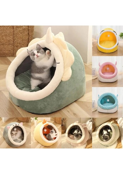Dinozor Tarzı S Beden Sıcak Kedi Yatağı Tatlı Pet Sepeti Rahat Yavru Kedi Şezlong Yastık Kedi Evi Yıkanabilir Mağara Kediler Yataklar Çadır Yumuşak Küçük Köpek Kedi Mat Yatak (Yurt Dışından) modelleri