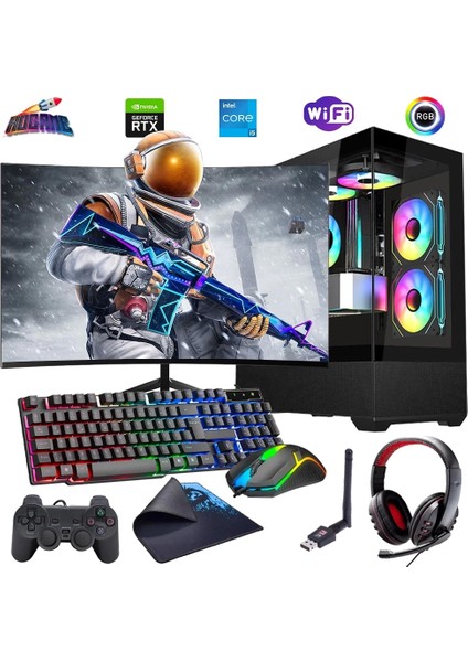I5 14400F 16GB Ddr4 512GB M2 12GB RTX4070 24" 100Hz Mon. Oyun Bilgisayarı (Gaming Set)