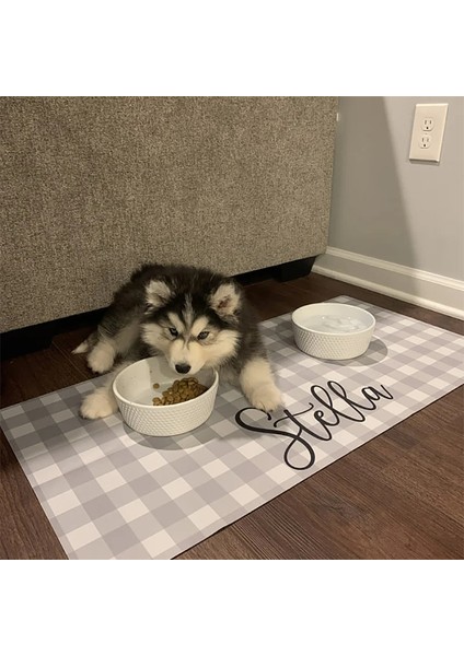 C Stili 40X25CM Özel Ad Servis Altlığı Su Geçirmez Mat Köpek Mat Kedi Mat Pu Deri Maması Pedi Içme Mat Köpek Besleme Placemat (Yurt Dışından) fırsatları
