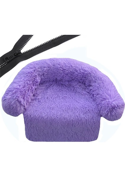 Mor Tarzı W40CMXL60CMXOD60CM Fermuar Köpek Kanepe Yatak Çıkarılabilir Kapak Köpek Kanepe Yatağı Yıkanabilir Peluş Köpekler Kulübesi Kış Sıcak Uyuyan lar Yuva Minderi Köpek Beb (Yurt Dışından)