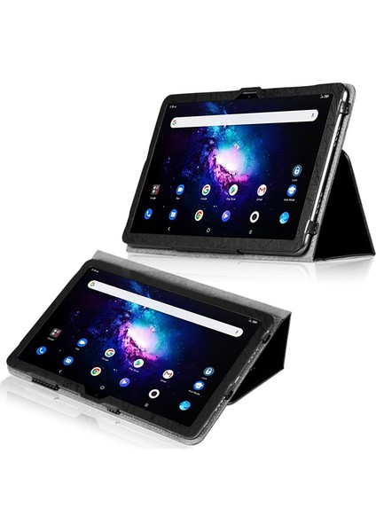 Tcl 10 Tabmax 4g Siyah Için Deri Tablet Kılıfı (Yurt Dışından)