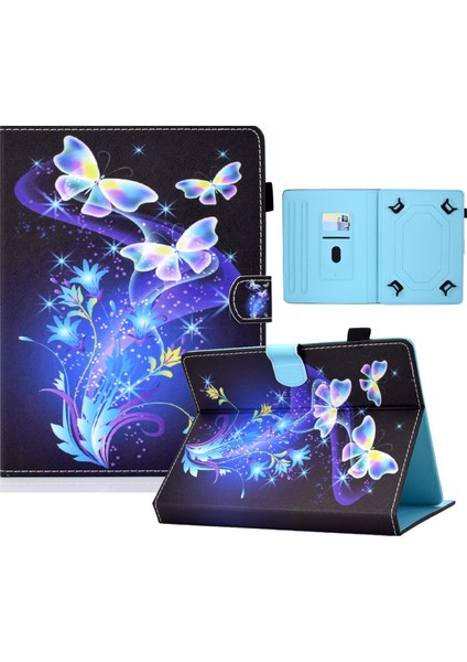 10 Inç Tablet Kelebekler Çiçek Için Deri Kılıf (Yurt Dışından)