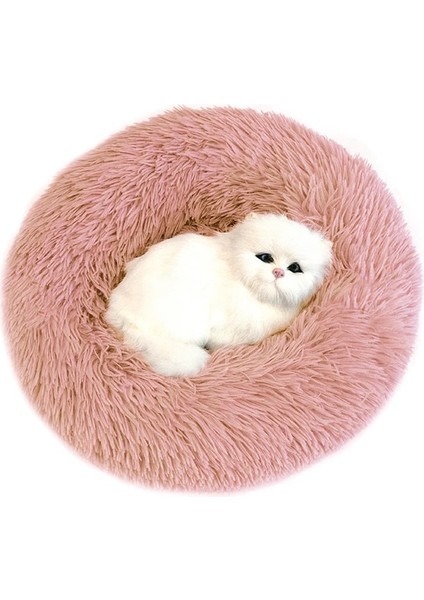 Peri Tozu Tarzı 50CM 4kg Uyku Köpek Yatağı Kabarık Yumuşak Peluş Donut Sarılma Yuvarlak Köpek Kulübesi Ultra Yumuşak Yıkanabilir Köpek Kedi Yastık Kış Sıcak Kanepe Sıcak Satış (Yurt Dışından)