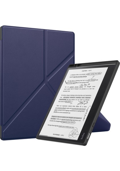 Kobo Elipsa 2e Lacivert Için Deri Akıllı Tablet Kılıfı (Yurt Dışından)