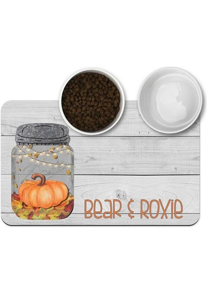 E Stili 40X25CM Özelleştirilmiş Pet Bowl Mat Köpek Lover Hediye Pet Placemat Pu Malzeme Su Geçirmez Kaymaz Gıda Tabağı Kase Pedi Içme Besleme Pet Mat (Yurt Dışından)