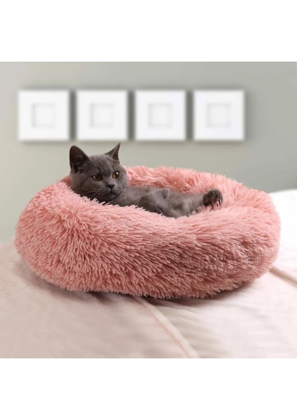 Ped-Açık Gri Tarzı 40CM Uzun Peluş Köpek Yastık Yatak Pet Kanepe Süper Yumuşak Kabarık Rahat Mat Kedi Köpek Evi Için Yatak Yuvarlak Kedi Kış Sıcak Yatak Pet Yataklar (Yurt Dışından)