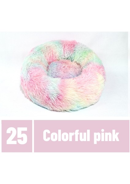 Renkli Pembe Tarzı XXS-25CM Tnly Uzun Peluş Kedi Yatak Ev Yavrusu Mat Kış Sıcak Uyku Kediler Yuva Yumuşak Uzun Peluş Köpek Sepeti Pet Yastık Taşınabilir Pet Yatak (Yurt Dışından)