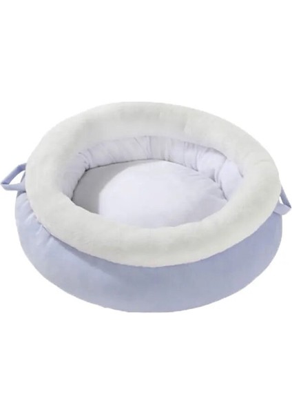 Mavi Stil 40CM Mat ile Kedi Yatağı Pet House Yastık Yavru Yumuşak Sıcak Yuvarlak Yatak Derin Uyku Tulumu Kış Kedi Sepeti Yavru Yuva Kedi Aksesuarları (Yurt Dışından)