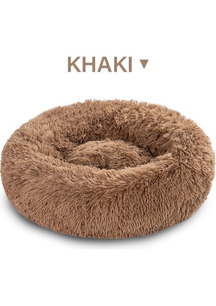Gw-Haki Tarzı XS-40CM Vıp Yuvarlak Zip Pet Köpek Yatağı Büyük Küçük Köpek Kedi Evi Uzun Peluş Mat Kanepe Süper Yumuşak Pet Yatak Kulübesi Köpek Sakinleştirici Yatak (Yurt Dışından)